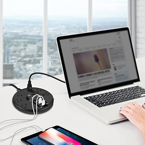Power Strip, Surge Protector, 6 Outlets and 3 USB Ports 6.5FT Long Extension Cord, ZSIMC Sleek Socket Overload Surge Protection, Flat Plug Charging Station Compact for Dorm Room, Office, Home, Travel - Image 5