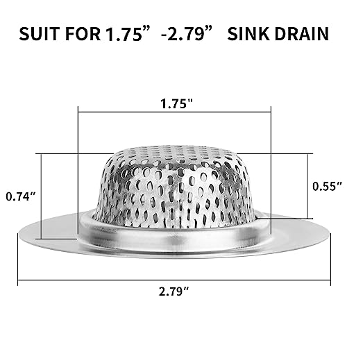 Ohtomber 2PCS Stainless Steel Bathtub Drain Strainer Cover - 2.79 inch Shower Hair Drain Catcher, Sink Strainer Filter Basket for Bathroom Sink, Wash Basin, Floor - Image 7