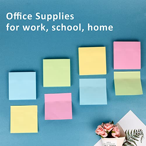 Sticky Notes 3x3 Inches Bulk 28 Pack 2800 Sheets Colored Self-Stick Pads, 100 Sheets/Pad, 4 Bright Colors (Yellow, Green, Pink, Blue) for Office Supplies, School, Home - Image 6