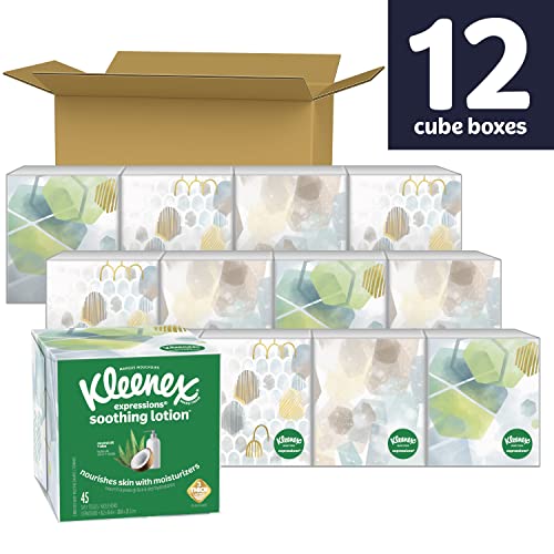 Kleenex Expressions Soothing Lotion Facial Tissues with Coconut Oil, Aloe & Vitamin E, 12 Boxes, 45 Tissues per Box, 3-Ply (540 Total Tissues) - Image 7
