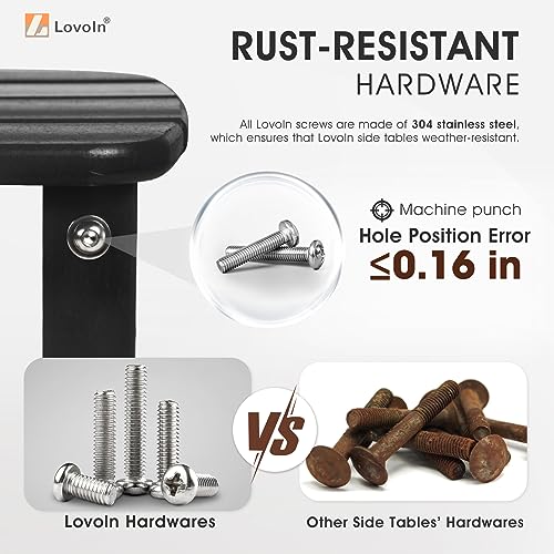 LovoIn Black Adirondack Table Patio Side Table, Easy-Maintenance & Weather-Resistant Poly Lumber End Tables for Patio, Garden, Lawn, Indoor Outdoor Companion - Image 8