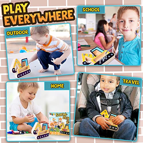 CozyBomB Screw Driver Board Preschool Toys - Montessori Toys for 3 Year Old Learning Fine Motor Skills Educational Sensory Toy for 3+ Year Old Activities Sensory STEM Wooden Tool Set Screwdriver - Image 3