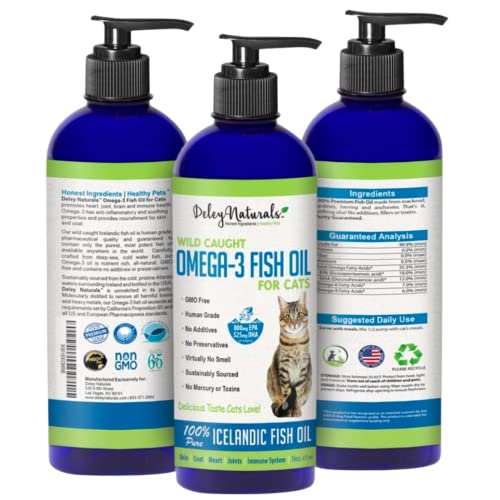 Deley Naturals Wild Caught Fish Oil for Cats - 16oz - Omega 3-6-9, GMO Free - Reduces Shedding, Supports Skin, Coat, Joints, Heart, Brain, Immune System - Highest EPA & DHA Potency – Pure Fish Oil - Image 7