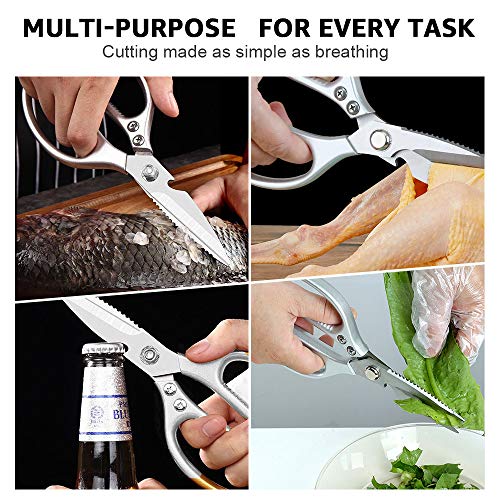 ONEBOM Kitchen Shears 2 Pack,Multi Function Kitchen Scissors Heavy Duty 304 Stainless Steel,for Chicken,Meat,Fish - Image 4